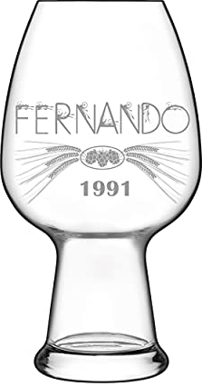 Verre à bière personnalisé, gravé - Weiss de blé/Bière artisanale (cristal) - design 1