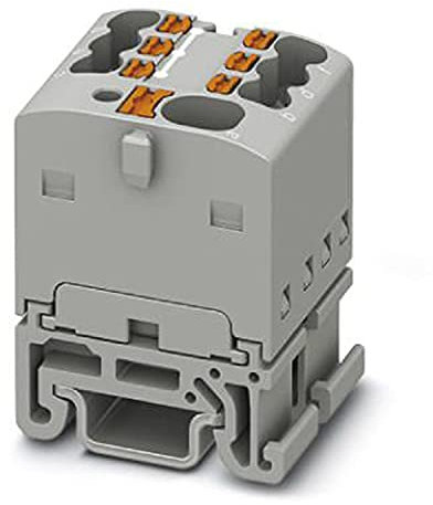 PHOENIX CONTACT PTFIX 4/6X1.5-NS15A GY Verteilerblock, 500V Nennspannung, 17.5A Nennstrom, Push-in-Anschluss, 7 Anzahl der Anschlüsse, 19mm Breite, Grau, 20 Stück