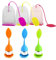 6 Pack Silicone Tea Infuser,Accfore Reusable Safe Loose Leaf Tea Bags Strainer Filter Handle Stainless Steel Strainer Drip Tray