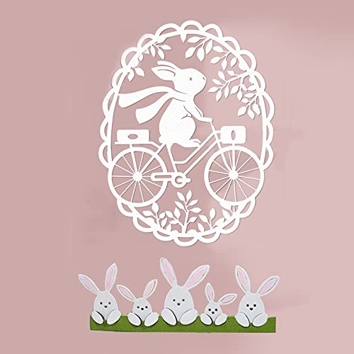Bymivofun 2 Stück Hase Stanzformen, Hasen Eier Stanzformen, Oster Stanzschablonen Set, für Scrapbooking, Fotopapier, Karten, Bastelprägung, DIY-Herstellung
