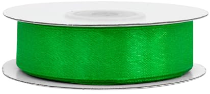 Satinband 18mm x 25m Rolle - FARBAUSWAHL in 3/6/12/18/25/38/50/75/100mm - farbecht & waschbar - Schleifenband für Hochzeit - Geschenkband zum Verpacken Dekorieren Basteln - Grün 580