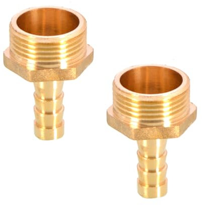 TopHomer Lot de 2 raccords de tuyau BSP en laiton 10 mm cannelés x G3/4 mâle, raccord fileté mâle BSP raccord raccord raccord cuivre coupleur adaptateur
