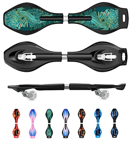 Waveboard Kinder ab 10 Jahre, Streetsurfing Waveboards Snakeboard mit ABEC-7 Kugellager und Leuchtrollen, Skateboard für Mädchen Junge und Anfänger, 86x23x9 cm,5