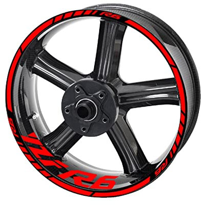 YZF R6 Radaufkleber Felgenaufkleber Für Yamaha R6 Logo Aufkleber Set Kit (Color : Reflective Red)