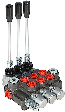 kimllier Hydraulisches Richtsteuerventil, 3 Spulen, 13 GPM, 3600 PSI, BSPP-Anschlüsse, verstellbares, doppelt wirkendes Hydraulikventil, passend für kleine Traktoren, Lader