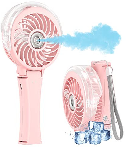 HandFan 2025 Upgraded Portable Misting Fan, Two Button Easy Operation, Handheld Rechargeable Mister-Fan, Spray Water Mist-Fans, Mini Electric Cooling Fans for Travel, Outdoors, Disney