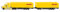 Siku 1806, Freightliner DHL Road Train, Zugmaschine mit Auflieger und Anhänger, 1:87, Metall/Kunststoff, Gelb, Abkoppelbarer Auflieger, Öffenbare Anhängertüren