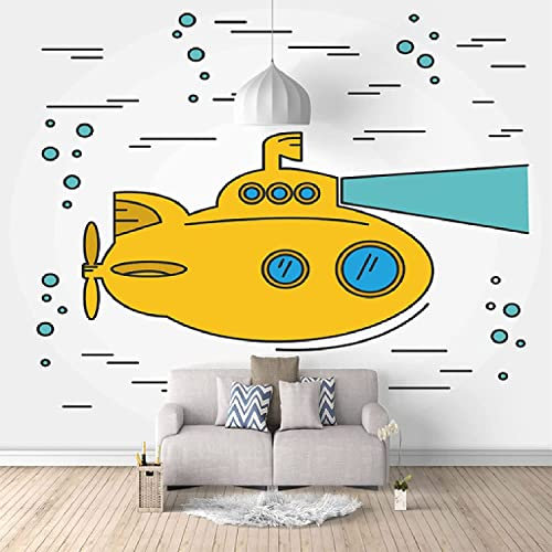 Papiers Peints De Cuisine, Papier Peint Photo 3D Sous-Marin De Dessin Animé Peintures Murales Auto-Adhésives Art Mur Photo Impression Photo Design Papier Peint Pour Salon Chambre Déc 350(L)x256(H)cm