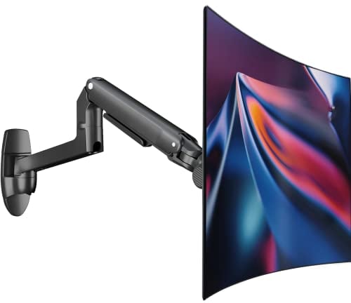 Ergounion Monitor Wandhalterung für 13-38 Zoll Bildschirm bis 11 Kg, Voll Einstellbare Monitor Halterung Wand mit Höhenverstellbar, Monitor Wall Mount mit Kabelmanagement, VESA 75/100 mm, Schwarz