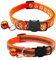 Hepplly 2-Pack Katzenhalsbänder Quick Release Reflective Kitten Halsband mit Glocke (Orange)