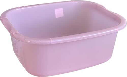 NIAM 11 Litres Rectangular Washing Up Bowl Eco Made Plastic Basin Mixing Sink Tidy Organizer Large Kitchen Portable Dish Washtub (Pink)