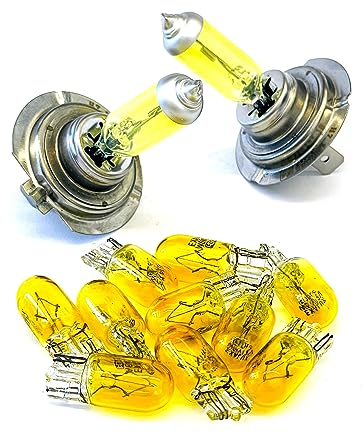 Yellow Aqua Vision SET - 2x H7 + 10x W5W Leuchtmittel 12V Glühlampen Halogen Auto Lampen