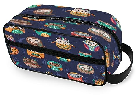 Tragbare Kulturtasche Indische Tier Eule Reise Waschtasche Multifunktions Kosmetiktasche Make-up-Tasche Aufbewahrungstasche für Frauen Männer Jungen Mädchen, multi