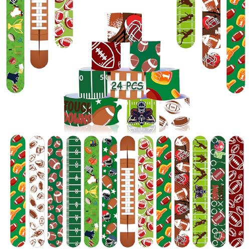 Acuiwer Schnapparmband Kinder Slap Armbänder Mitgebsel Kindergeburtstag Rennen/Valentinstag/Dinosaurier/Ostern/Plazt/Tier/Einhorn/Meerestiere Party Slap Bracelet (#Baseball-24 Stück)