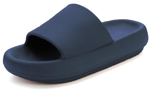 Donpapa Badeschuhe Damen Original Badeschlappen Rutschfest Hausschuhe Badelatschen Pantoletten Herren Sommer Cozy Schlappen YZ Blu 40-41