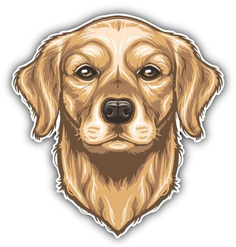 WildeBabsKLBT 12 cm Hochwertiger Premium Autoaufkleber Sticker Selbstklebende Folie Golden Retriever Hund Kopf H1698