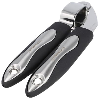 EUROHOME Knoblauchpresse CARMEN aus rostfreiem Edelstahl - Knoblauch Presse 18,5 cm - Ingwer Squeezer mit Kunststoffgriff - Küchenhelfer - Aufhänger im Griff - Knoblauchschneider spülmaschinengeeignet