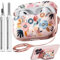 Inesore Custodia rigida per AirPods Pro di seconda generazione con serratura, motivo floreale carino AirPod Pro 2, custodia rigida per iPod Pro, per donne e ragazze, con kit di pulizia per custodie