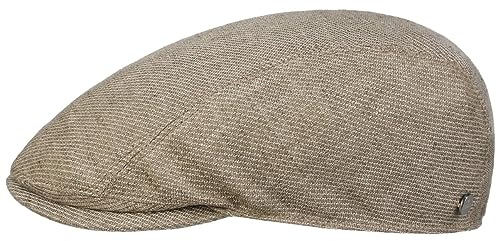 LIERYS Classic Ivy Leinen Flatcap - Schieberstil - Mütze (54-61 cm) - Sommercap - Atmungsaktiv - Herren - Made in The EU - Frühjahr/Sommer beige L (58-59 cm)