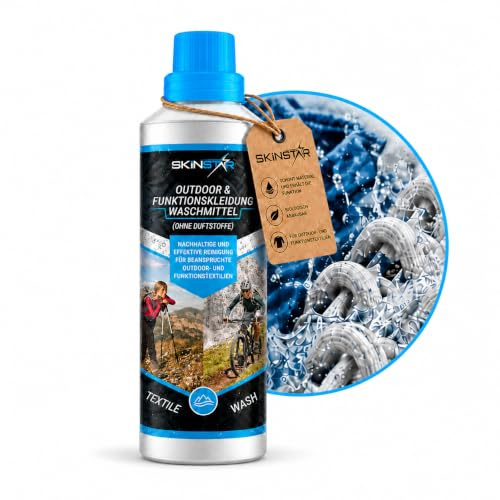 SkinStar Outdoor & Funktionskleidung Waschmittel ohne Duftstoffe 500ml | Spezialwaschmittel ohne Duftstoffe: reinigt Membran, Softshell und Fleece schonend, pflanzliche Basis, palmölfrei