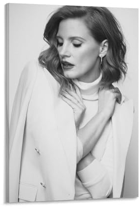 PURRCOCO Poster mit amerikanischen Bühnenschauspielerinnen Jessica Chastain, 3, Wandkunst, Gemälde, Poster, Leinwanddruck, Poster, Kunstwerke, Raumdekoration, 60 x 90 cm