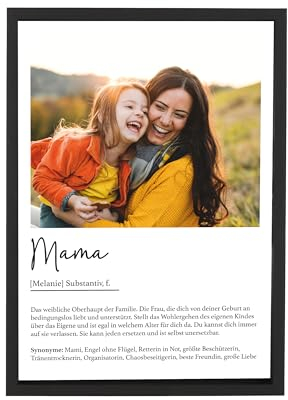 Wackadoo Bilderrahmen Personalisiertes Poster Mama mit Foto hochwertigem Papier, fotogeschenke personalisiert, personalisiertes geschenk mama, personalisierte muttertagsgeschenke, fotogeschenk