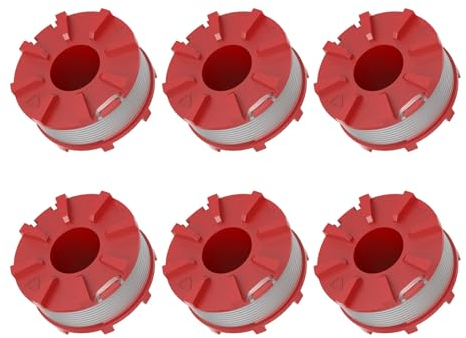 QENETY 3405096 Ersatzspule für Rasentrimmer, 2 mm, kompatibel mit Einhell GE-CT 36/30 LI E SOLO, AGILLO 36/255 BL, AGILLO 18/200 (6 Spulen)