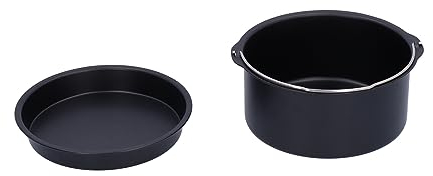 Tissting Barile per Torta Friggitrice ad Aria 20cm Acciaio al Carbonio Antiaderente per Friggitrice ad Aria, Stampi Rotondi per Pane e Accessori per Friggitrice per Cucina