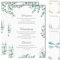 15 Blanko Menükarten für Speisekarten und Getränkekarten für die Hochzeit, Geburtstag, Konfirmation (Eukalyptus 3)