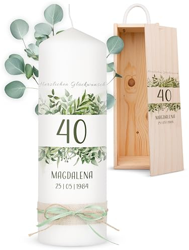 AMARI ® Geburtstagskerze personalisiert - Happy Birthday Kerze (002.05.01) - Personalisierte Kerzen - Geschenk - Kerze mit Namen - Kerze Geburtstag, 16. 18. 20. 21. 30. 40. 50. 60. 70. 80. 90. 100.