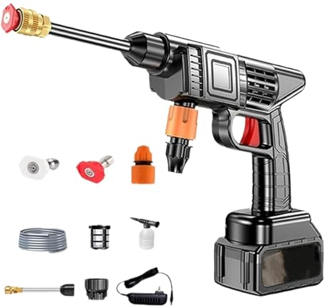 Idropulitrice Senza Fili, Idropulitrice Portatile Da 50 Pa Per Auto, Patio, Pavimento, Piscina, Casa, Idropulitrice Elettrica | Idropulitrice Ad Alta Pressione Con Caricatore E 2 Ugelli
