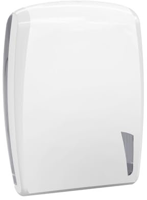 Hygiene VOS - Ultra-Kompakter Handtuchspender, nur 8cm Dick, Ideal für Enge Räume wie Wohnmobile, Boote, kleine Badezimmer in Büros, Hotels und mehr - Weiß/Stone (weiß)