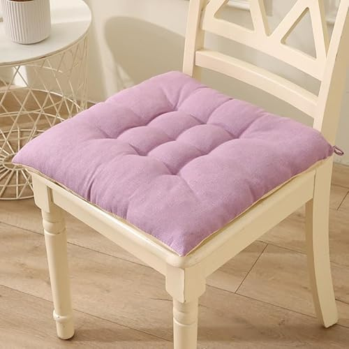 Hixingo 2er Set Stuhlkissen, Sitzkissen Stuhl, Stuhlkissen, Solide Farbe Sitzkissen Bank, Sitzunterlage Outdoor & Innen, Sitzauflagen Chair Cushion für Wohnzimmer Terrassen (45x45cm,Lila)
