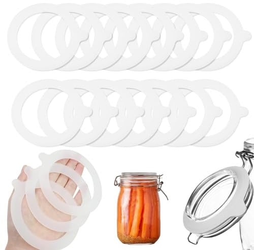 TXXATX 15 Stück Joint Bocaux le Parfait 69x95mm Caoutchouc Bocaux Silicone Joint Bocaux Réutilisable Joint Caoutchouc Bocaux Remplaçable pour Bocaux de Conservation Bocaux en Verre Bocaux - Blanc