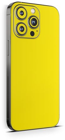 Skins4u Schutzfolie Skin Cover Skins Design Folie Kratzerschutz kompatibel mit iPhone 12 13 14 15 16 Mini Pro Pro Max (Gelb)