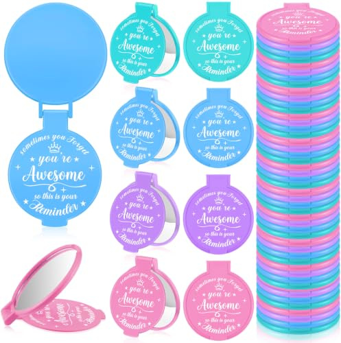 Gulfmew Inspirierender Kompaktspiegel, Galentinen, für Damen, kleine Geschenke, Valentinstag, Party, Geldbörse, Spiegel, Tasche, Mini-Füllung, Artikel für Erwachsene, Kollegen, Mitarbeiter, 36 Stück