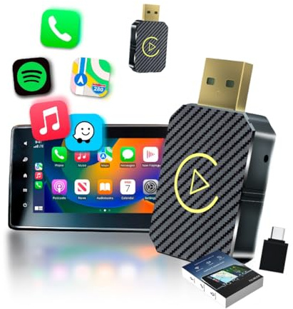 Genérico Adaptador Inalámbrico USB Compatible con CarPlay y Android Auto - Convierte tu Auto en Sistema Inteligente, Plug & Play, Compatible con iPhone y Android