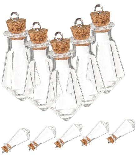 Ciieeo 10pcs Glass Vial with Cork Party Cute Miniature Bottles Bottle Favors Bob Simple Overnight Jar with Cork Decorative DIY Color Transparent