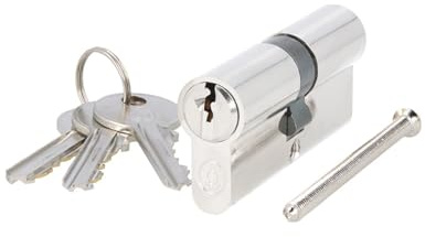 MS Beschläge Profilzylinder Messing vernickelt – Sicherheits-Türzylinder mit 5-Stift-System, inkl. 3 Schlüsseln - Doppelzylinder Schließzylinder Zylinderschloss (verschiedenschließend, 35/35mm)