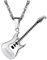 PROSTEEL Gitarre Anhänger Halskette Herren Edelstahl Singapurkette 3mm 55+5cm Trendig Schmuck Accessoire für Männer Jungen Musik Liebhaber(Silber)