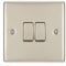 BG Electrical npr42 Double Light Switch, Pearl Nickel, 2-Way, 16AX