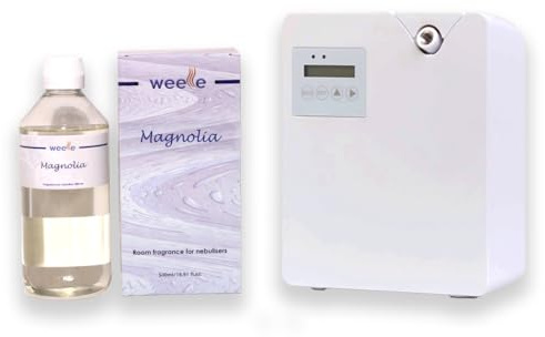 Professioneller elektrischer Raumparfümeur und industrieller Zerstäuber Weele mit Parfüm von 40 bis 100 qm. Ultraschall-Industrie-Deodorant und flüssige Essenz - Duft 500 ml Magnolie