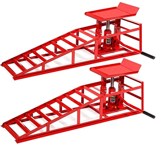 Stark USA 2-Piece Low Profile Car Ramps, 8,800 LBS Heavy-Duty Automotive Service Lift Ramps for Cars Trucks & Trailers, Garage Vehicle Maintenance Repair Ramps