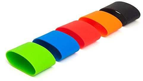 Grifiti Band Joes Grip-Gummibänder, 12,7 x 5,1 cm, flach, 25,4 cm Umfang, 8,1 cm Durchmesser, 5 Stück, langlebig, sortiert, bunt, Silikongriff, Kochqualität, Hitze, Kälte, UV-Chemikalien,