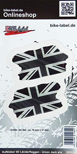 BIKE-label 300534N - Adesivo con bandiera 3D, motivo: Union Jack England, 70 x 37 mm