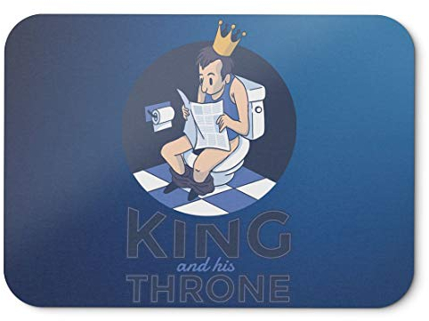 BLAK TEE Funny King and His Trone Toilet Illustration Mouse Pad 18 x 22 cm in 3 Colours Blue