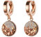 Concrete Jungle | Creolen AVA Grey Rosé Damen | 316L Edelstahl | Rosegold | Ohrring Anhänger rund | Stainless Steel Schmuck Beton | Geschenk Freundin, Mama, Tochter, Frau Geburtstag