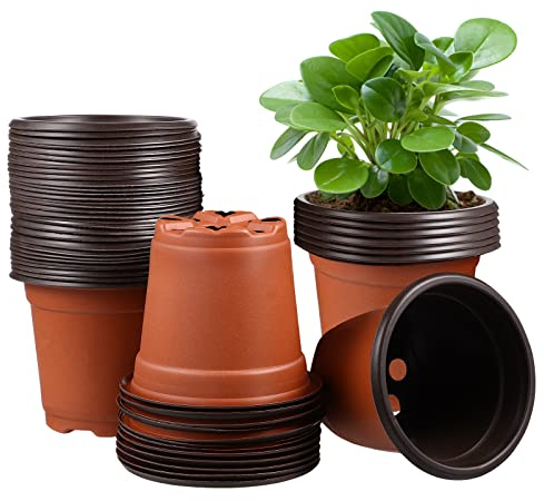 Anzuchttöpfe 12cm, Pflanztöpfe Anzucht 50 Stück, Aufzuchttöpfe Plastik Kleine, Setzlinge Anzucht Töpfe Pflanzen, Blumentopf Kunststoff, Pikiertöpfe, Plastiktöpfe, Sukkulenten Sämlinge Pflanztopf