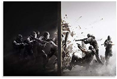 Huangchen Game Poster Tom Clancy's Rainbow Six Siege Leinwand-Kunstposter und Wandkunstdruck, modernes Familienschlafzimmer, 60 x 90 cm