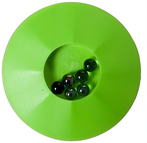 Engelhart - Knikkerpot - Color Murmelteller Spiel - Runde Form 17 cm - Incl. 6 murmeln (Grün)